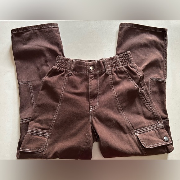 HESPERUS Brown Cargo Pants Elastic Waist Women’s Small Juniors Petites - Picture 8 of 12